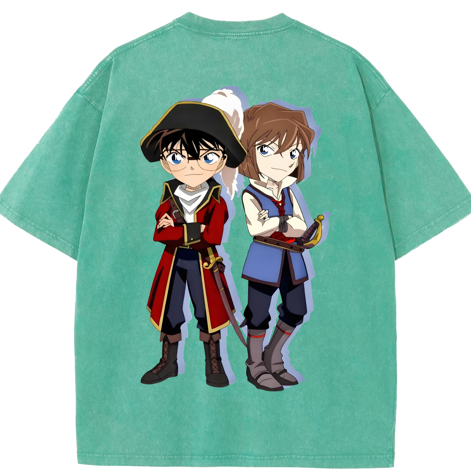 （画像用） 名探偵コナン 灰原 哀 はいばら あい Detective Conan Anita Hailey、Vi Graythorn Haibara Ai 綿100% ヴィンテージ風 半袖Tシャツ（背面プリント）